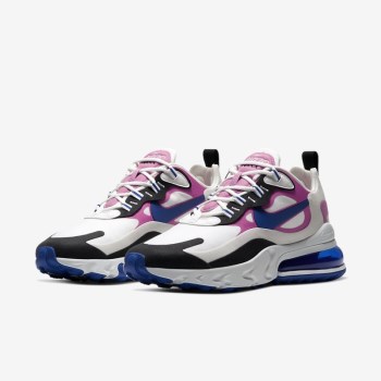 Nike Air Max 270 React - Női Utcai Cipő - Fehér/Fukszia/Fekete/Kék